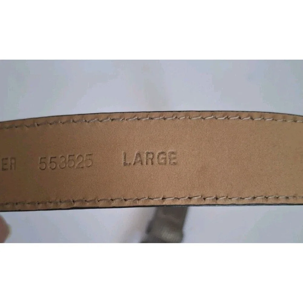 Michael Kors Leather Belt Large Silver Textured  Statement Belt Classic Designer